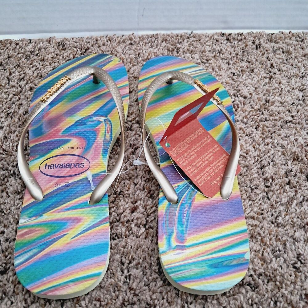 Original HAVAIANAS Flip Flops Sandals Lime Green womens 9 10 - Picture 8 of 10